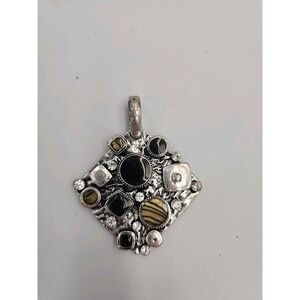 Signed Premier Designed "Artistic" Ornate Enhancer‎ Magnetic Pendant SP 2.5"